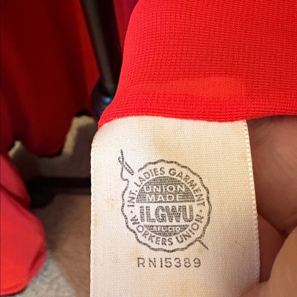 Vintage large, black velour Coat with Red Lining - Picture 5 of 7